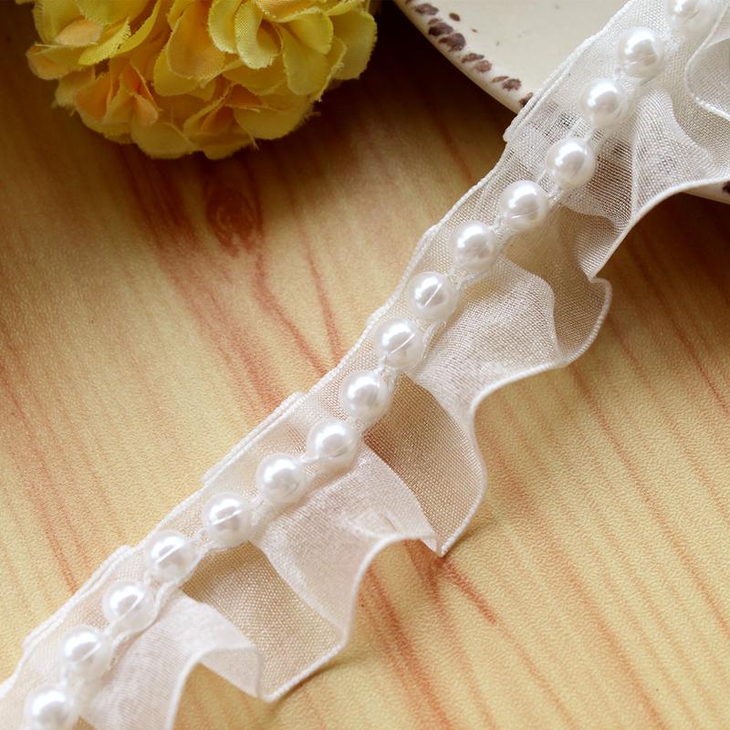 Japanese-Korean Pearl Lace Trim for DIY Clothing and Home Textiles
