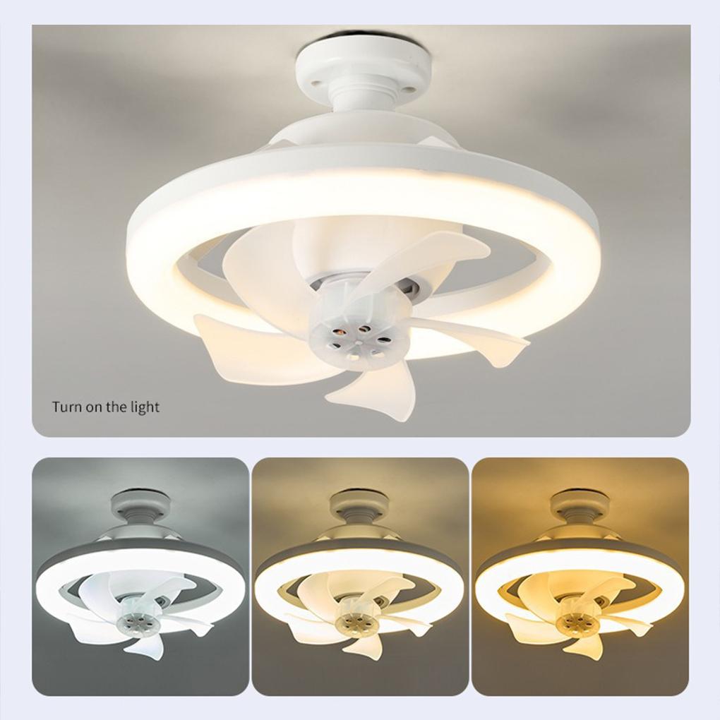 E27 Smart Ceiling Fan with Remote Control 3-Speed AC85-265V Lighting Base for Bedroom and Living Room Lighting