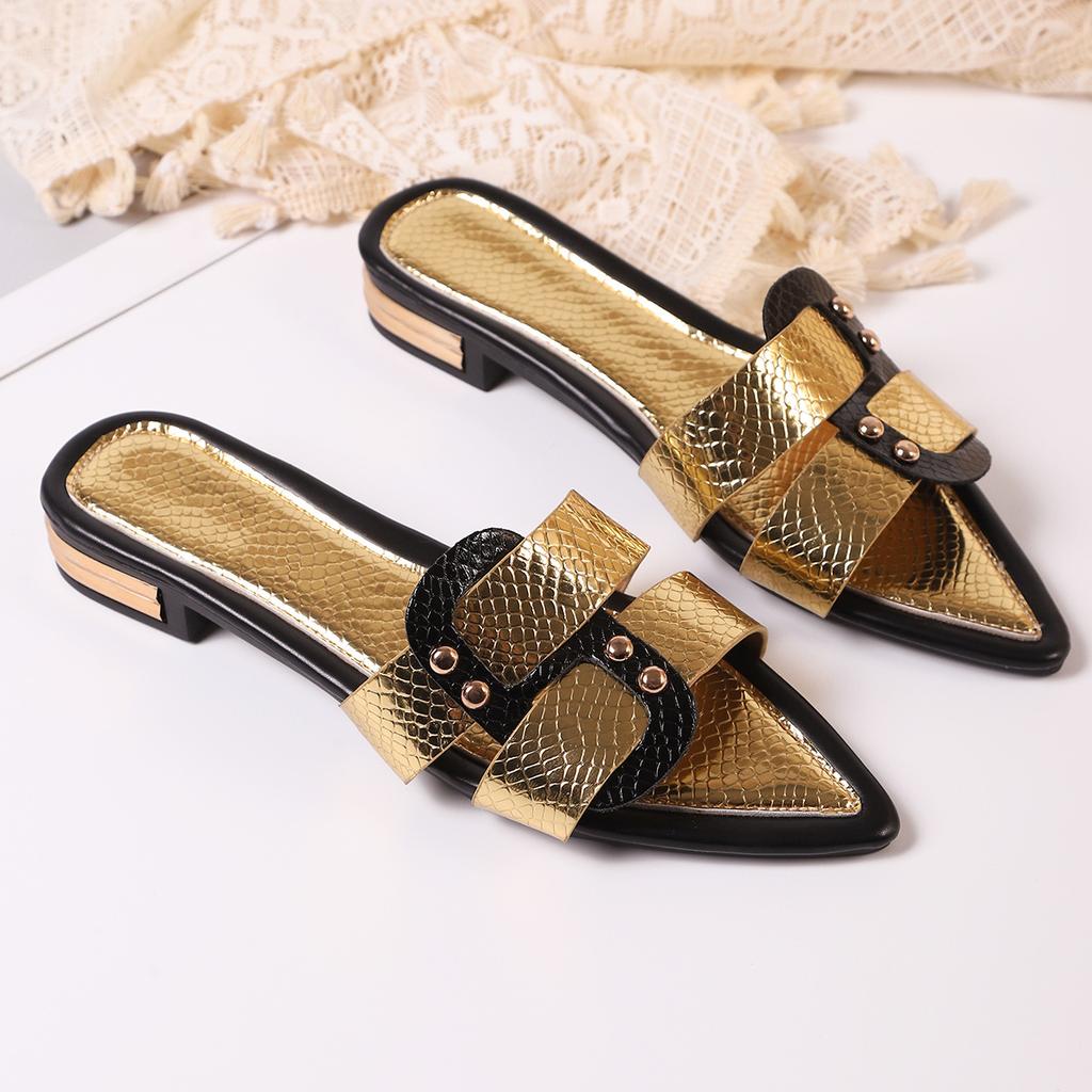 Fashion Fashion Women's Shoes Spring New Style Pointed Flat Shoes Anti Slip Versatile Women's Sandals Soft Sole Open Toe Women Slippers