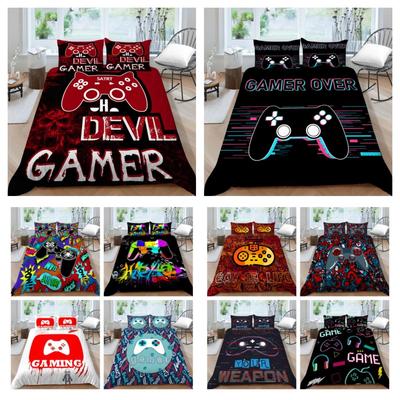 Gamer Duvet Cover Set Gamepad Printing Comforter Cover Set Boys Teens Single Size Double Size Quilt Cover Suit