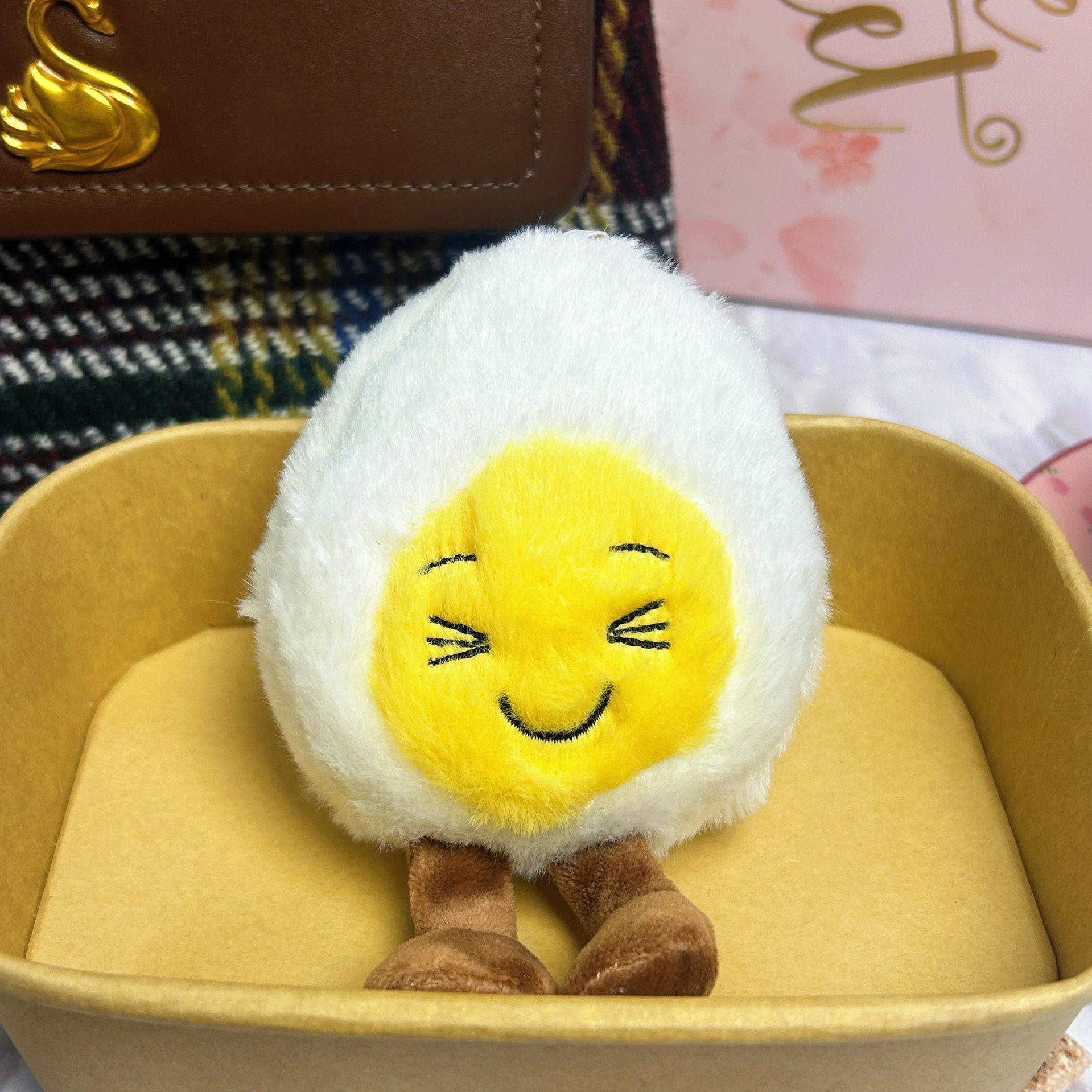 Jelly Plush Toy - Boiled & Fried Egg Keychain Dolls 13 cm