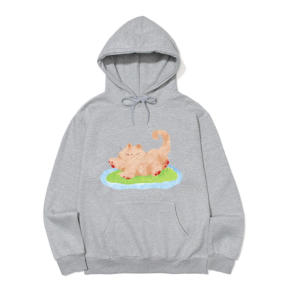 Beige Cat Running Hoodie_3 Color