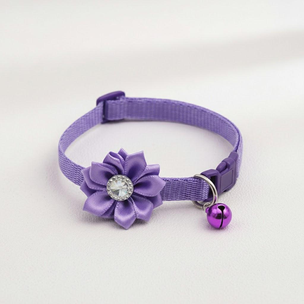 Adjustable Flower Bell Collar for Cats Dogs 7 Color Pet Accessories Cute Puppy Kitten Collars Supplies