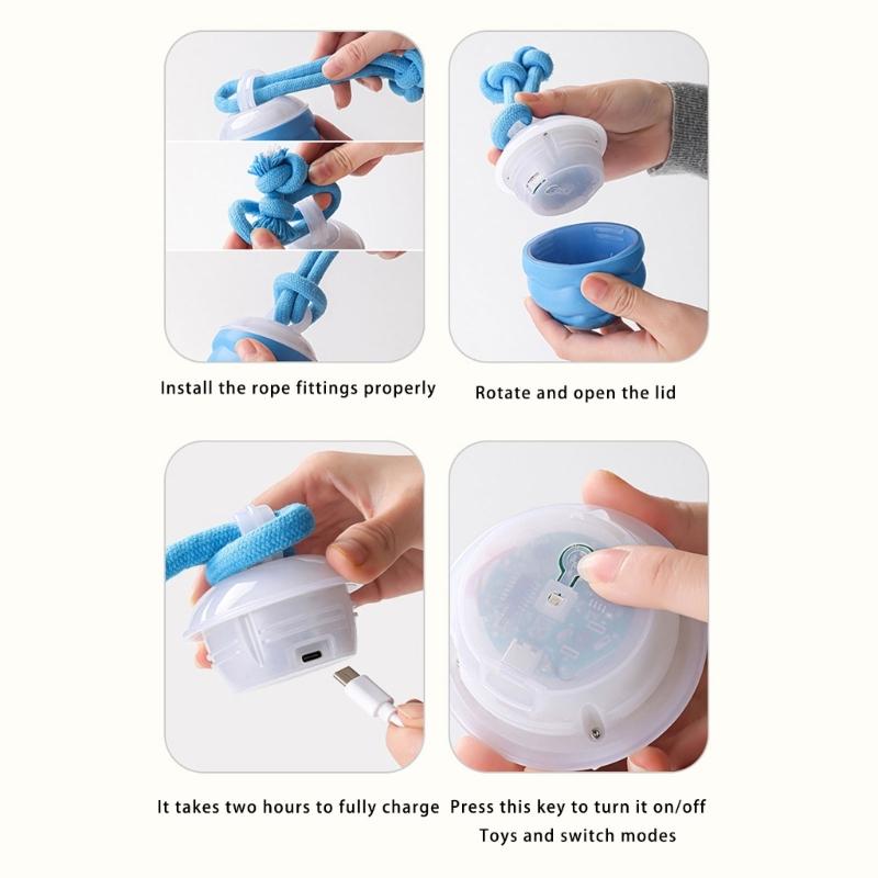 Interaction Motion Activated Dog Toy USB Rechargeable Electric Rolling Ball for Small to Large Breeds Dog Stress Reduce
