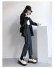 2025 Women's High-Waisted Straight-Leg Jeans, Versatile Korean Style, Loose & Slimming Nine-Point Fit for Spring & Fall