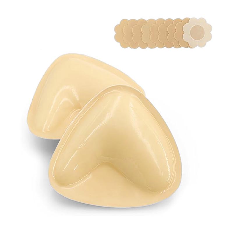 Double-Sided Silicone Nipple Covers & Push-Up Bra Inserts for Deep V Swimsuits