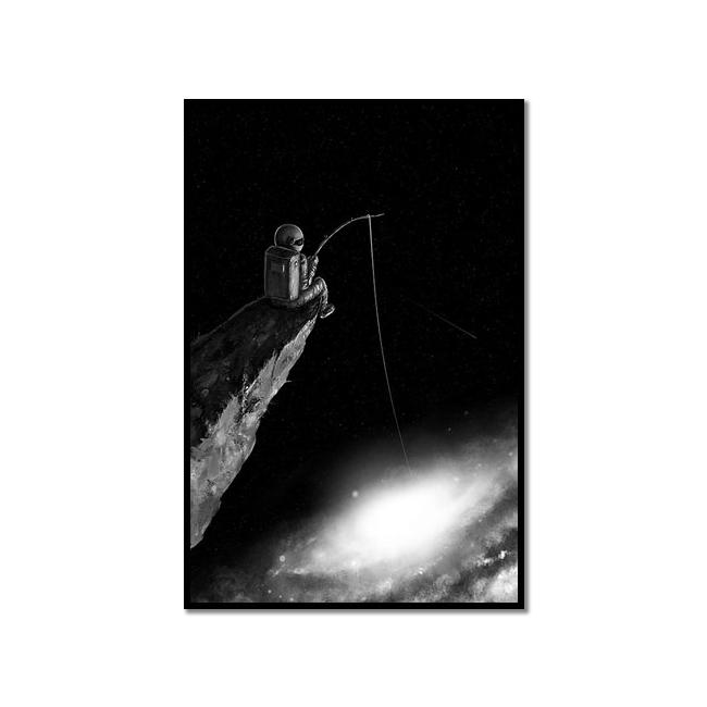 Astronaut Galaxies Wall Art Poster Moon Earth Cyberpunk Sci Fi Mural Modern Home Decor Canvas Picture Print Living Room Decorate