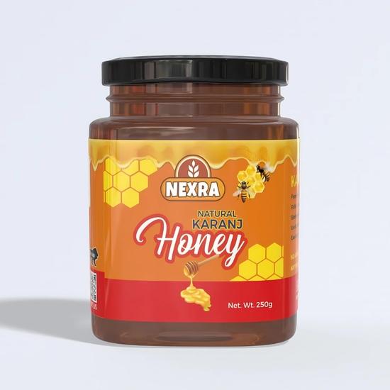 

Nexra Karanj Honey 250g | Pure & Natural Honey | Rich in Nutrients & Antioxidants | Supports Skin Health, Digestion & Immunity | Ayurvedic Sweetener 250GM