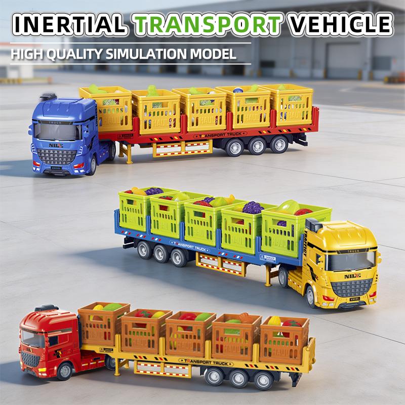 Children Toy Car Baby Classic and Action Toys Simulation Alloy Die-cast Freight Fruit Vegetable Transport Truck for Kids Boys