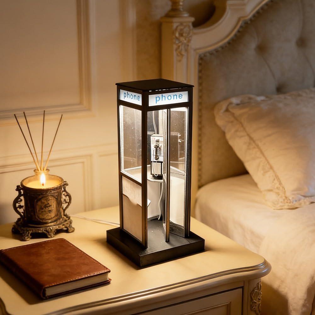 

Telephone Booth Style Table Lamp, Decorative Night Light, Bedroom and Living Room Atmosphere Light, Creative Ornaments, Gifts