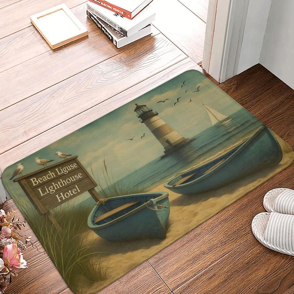 Vintage Dragonfly Doormat for Entryway, Floral Botanical Indoor Door Mat, Non-Slip Floor Rug for Kitchen, Bedroom, Living Room,