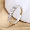 2026 Single Row Diamond Half Circle Simple and Bright 1 Carat Ring Women's Light Luxury High-end Ring Stacked Tail Ring Wedding Ring