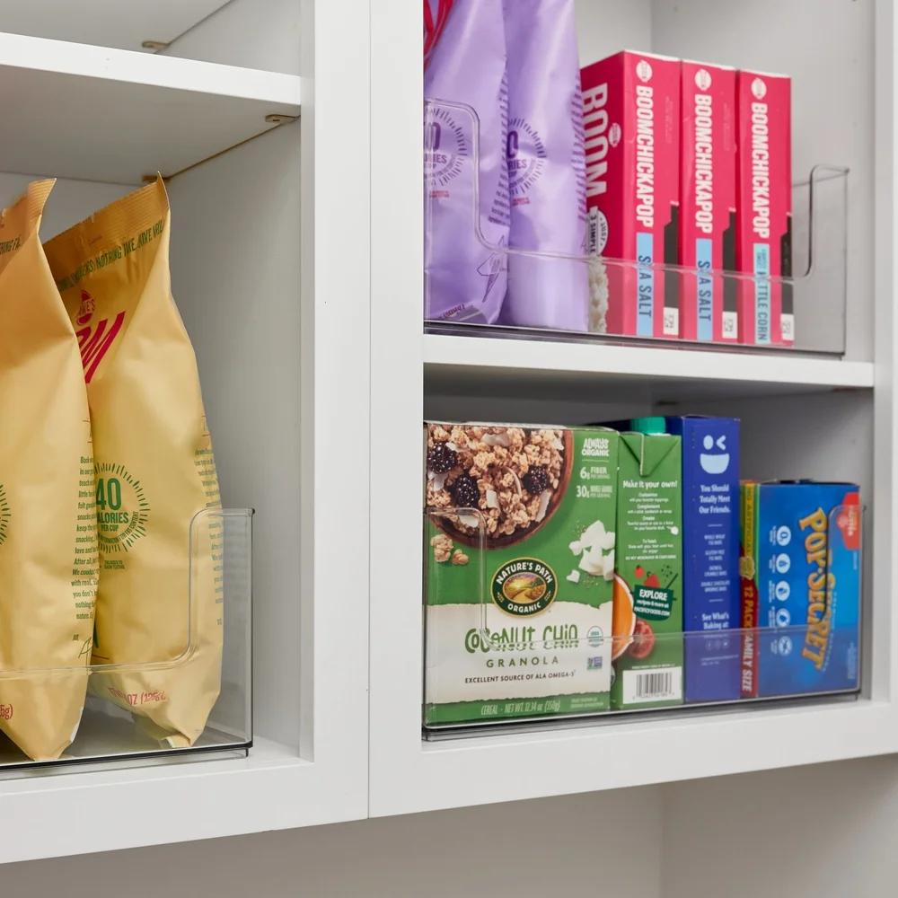 Extra Large Clear Storage Bin Open Front Stackable Organizer Kitchen Pantry Bathroom Toys Multi-Use Storage Solutions