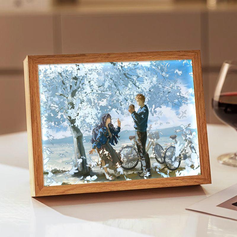 22cm/8.66in 3D Anime Chirou Taro Light Painting The Fragrant Flower Blooms With Dignity Peripherals Led Night Bedroom Decoration