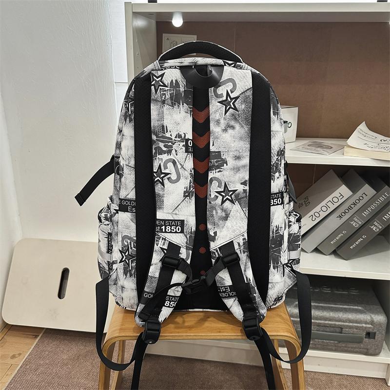 Graffiti Junior Senior High School Student Schoolbag Men's Large Capacity Computer Backpack