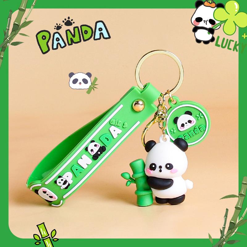 Novelty Creative Cute Panda Keychain Pendant  Funny Car Keyring Exquisite Kawaii Backpack Decoration Accessories Gifts