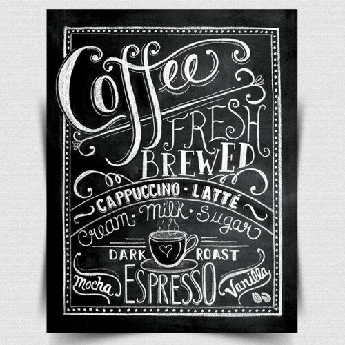 COFFEE FRESH BREWED METAL WALL SIGNPLAQUE Funny Humorous quote kitchen printAluminum 20x30cm(7.8x11.8inch)