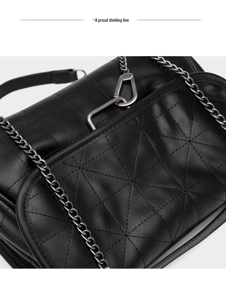 2026 Summer Rock Black Large Capacity Women's Hobo Chain Bag - Single Shoulder Crossbody & Small Square Design