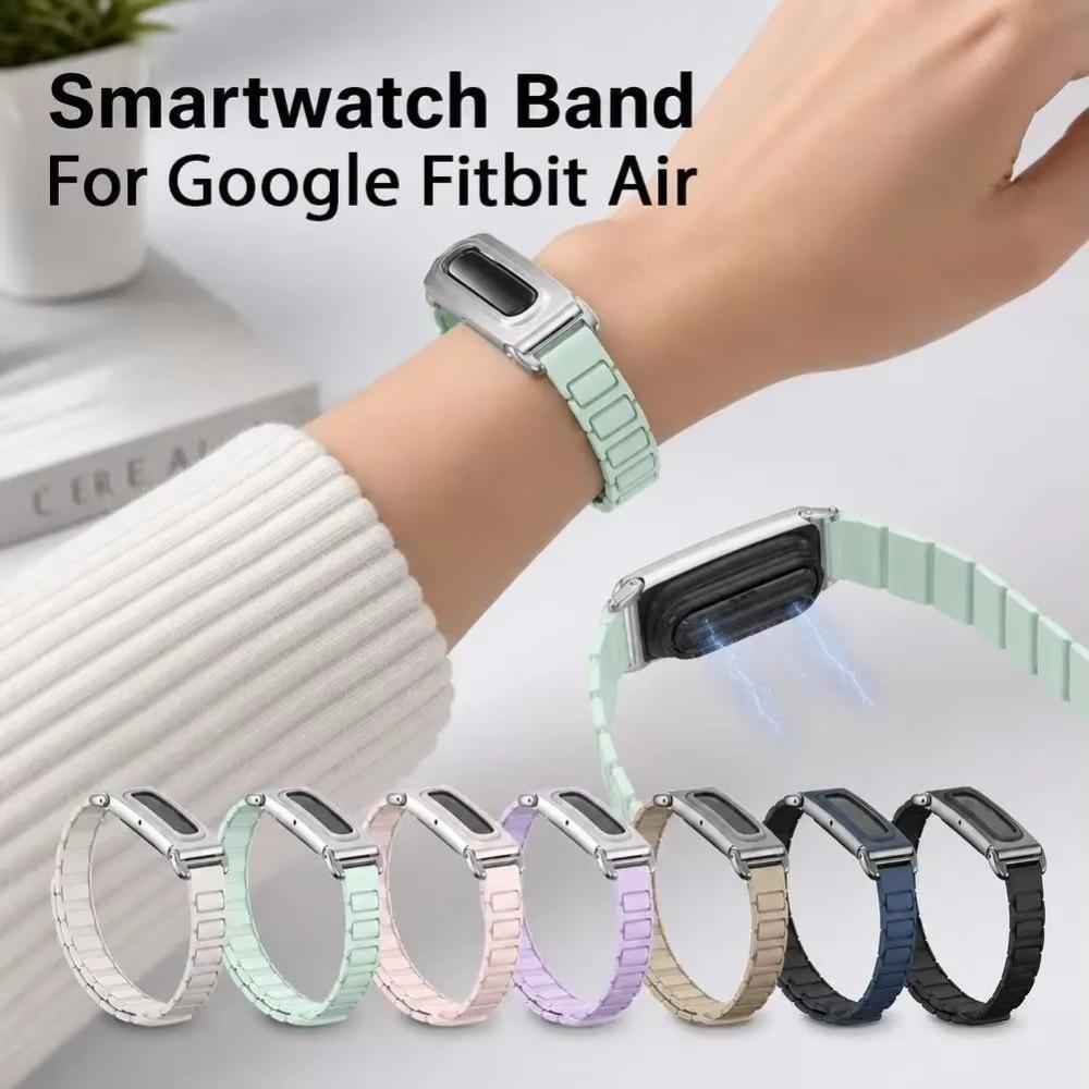 With Metal Case Silicone Watch Band Wristband Bracelet for Google Fitbit Air Smart Band Accessories
