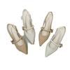 Sandals Single Shoes Women's Summer 2025 New Versatile Soft Leather Thick Heel Soft Sole Temperament Korean Version Shallow Mouth Pointed Shoes