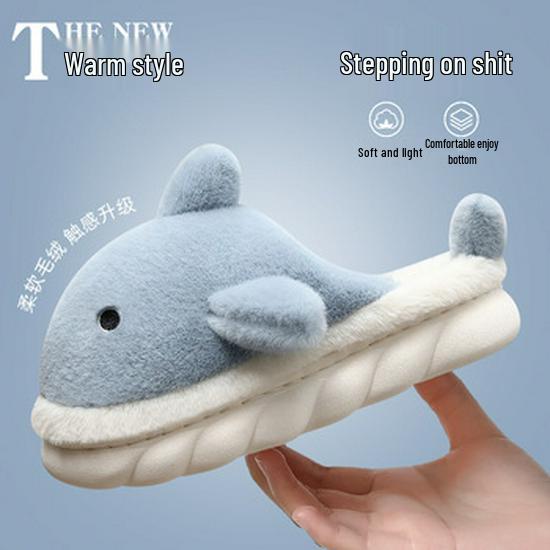 Men's Waterproof Non-slip Indoor Fur Slippers - Warm Down Cotton, Thick-Soled