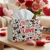 1pc Romantic Floral Valentine'S Day Tissue Box - Love Heart Roses, Measuring 17.02*25.91 Cm, Perfect for The Kitchen, Living Room, Bedroom, And Bathro