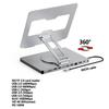 Foldable Laptop Stand with USB Hub Card Reader RJ45 Universal Bracket Holder 360° Rotatable Universal Bracket Holder