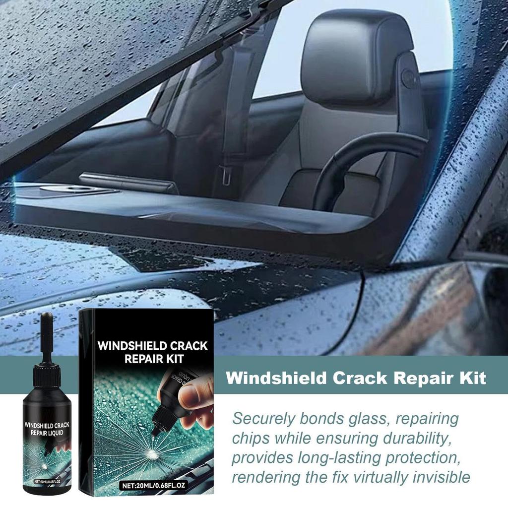Windshield Crack Repair Kit - 20ml, Glass Glue, Transparent, Auto Repair, Screen Repair, Mirror