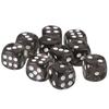 [Generic] Set of 10 Tabletop Role-Playing Game Acrylic Toy Six-Sided Dice, D6, Available in 10 Colors - Black