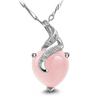 Korean Style Rose Gold Heart Necklace with Natural Rose Quartz Pendant - Women's Pink Crystal Clavicle Chain