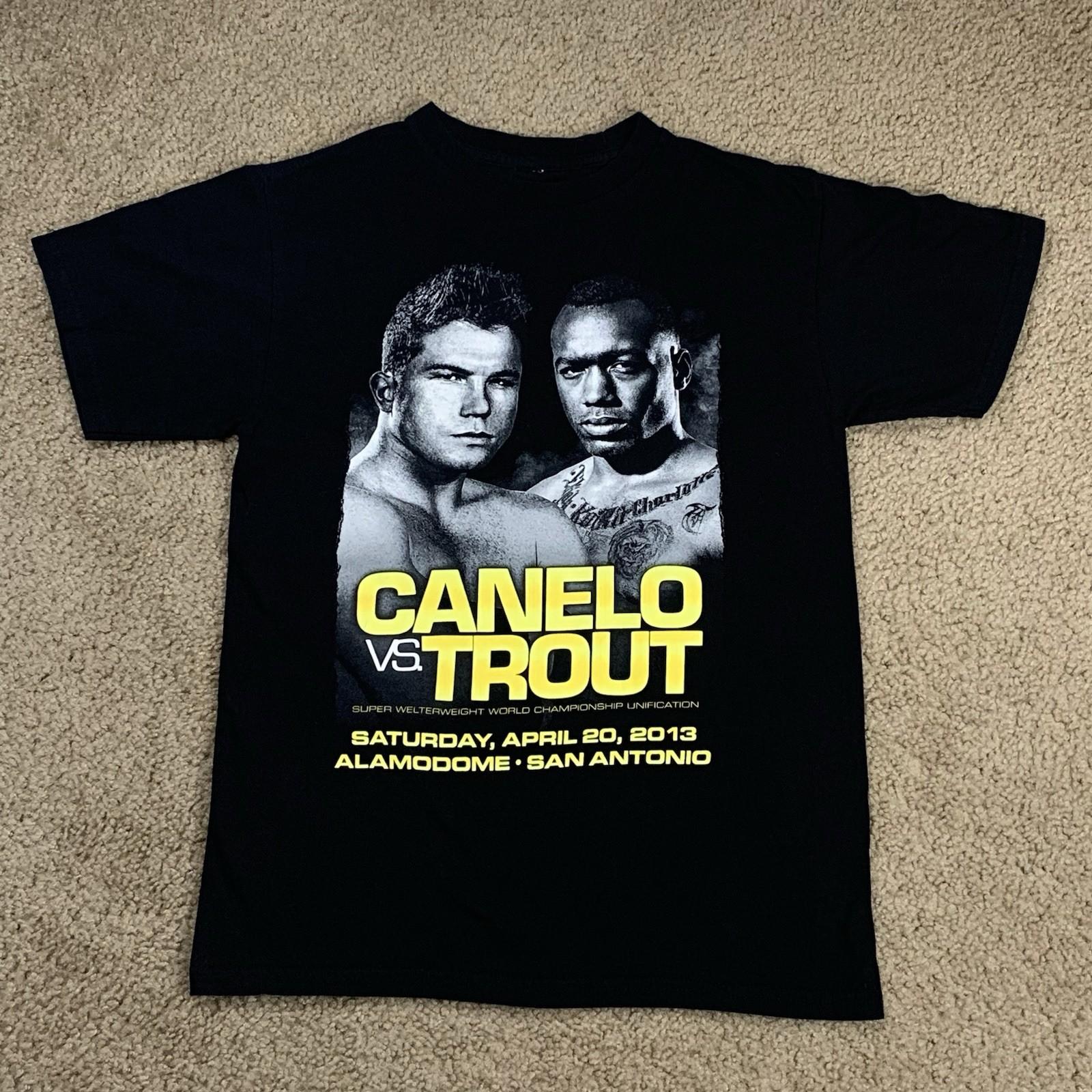 Canelo Alvarez Vs Trout 2013 Boxing Promo Mens Black Small Shirt San Antonio TX L