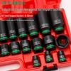 35-Piece Small Air Impact Wrench Set with Extended Hex Sockets (8-32), Long/Short Combination, Color Ring Head