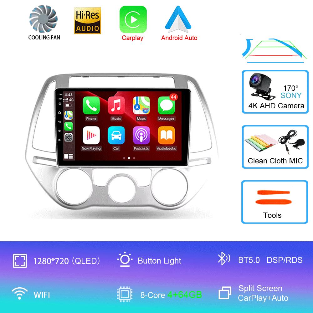 Car Radio Android 14 Carplay Auto Multimedia Player For Hyundai I20 2010 2012 2013 2014 DSP Autoradio GPS Stereo 2din Head Unit
