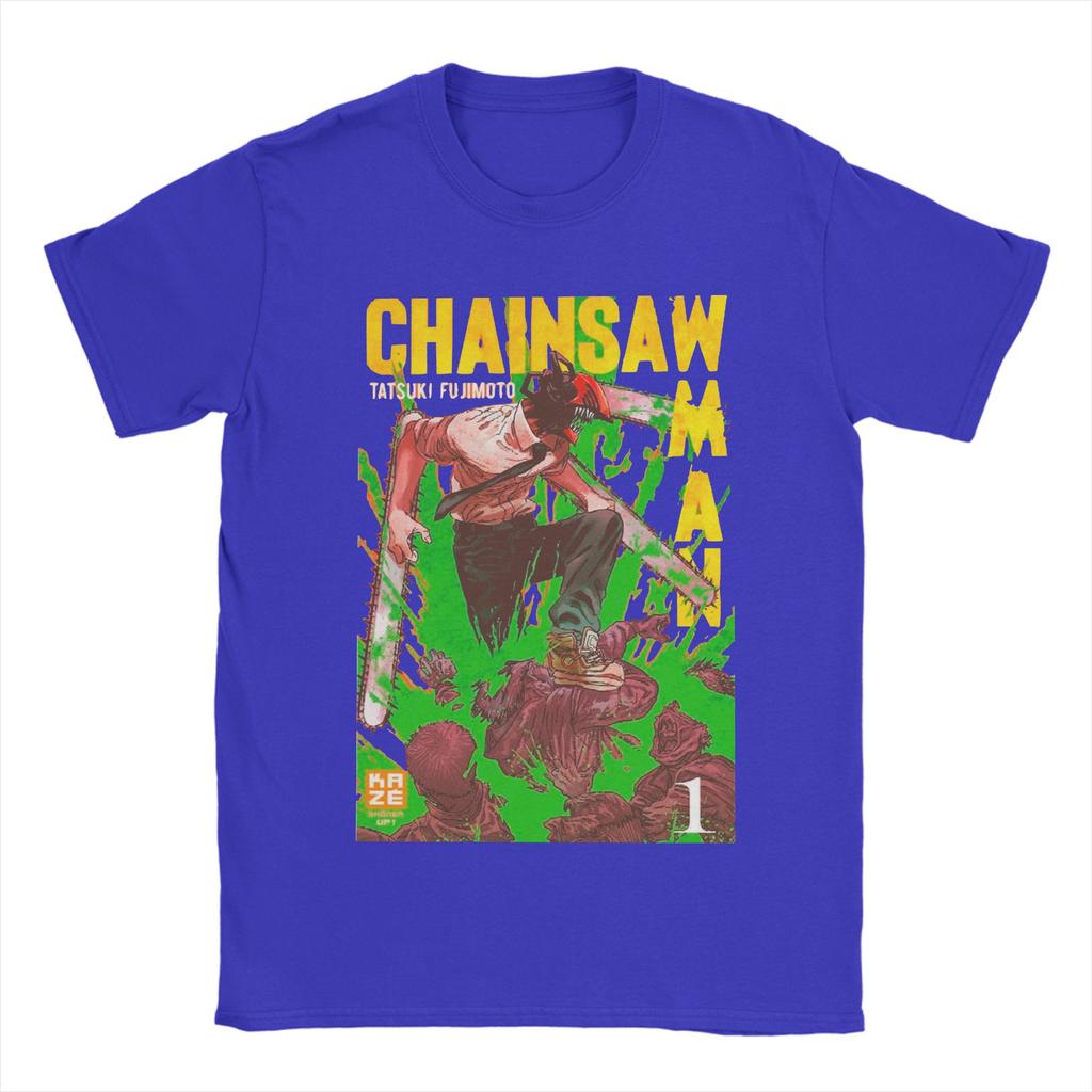 ChainsawMan Aki Kobeni T-Shirts Men Chainsaw Man Anime Fun 100% Cotton Tee Shirt Round Neck Short Sleeve T Shirts Printing Tops