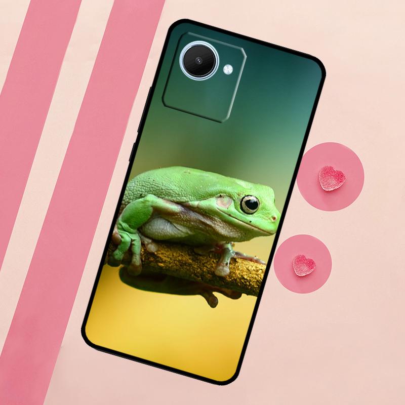 Green Frog Wildlife For Realme C67 C75 C63 C61 C71 C55 C51 C65 C53 10 11 12 13 14 15 Pro Plus GT6 GT7 Pro Case