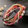 7 Piezas/Set Mujeres Boho Bohemio Estilo Mixto Multicapa Elástico Pulseras de Cuentas para Fiesta de Banquete