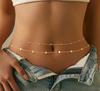 European-American Double Layer Bead & Metal Waist Chain - Women's Versatile Bikini Accessory