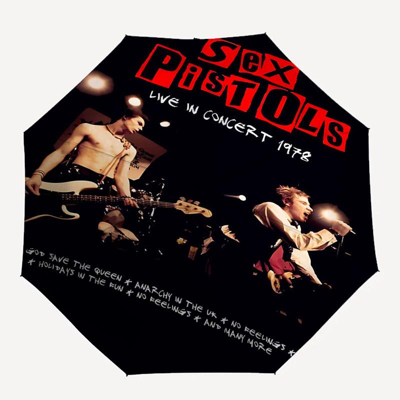 1 шт. Sex Pistols Live in Concert 1978 Автоматический, Ветрозащитный, Компактный Дорожный Зонт, Подарок на День Рождения, Рождество, Деловому Партнеру 93087