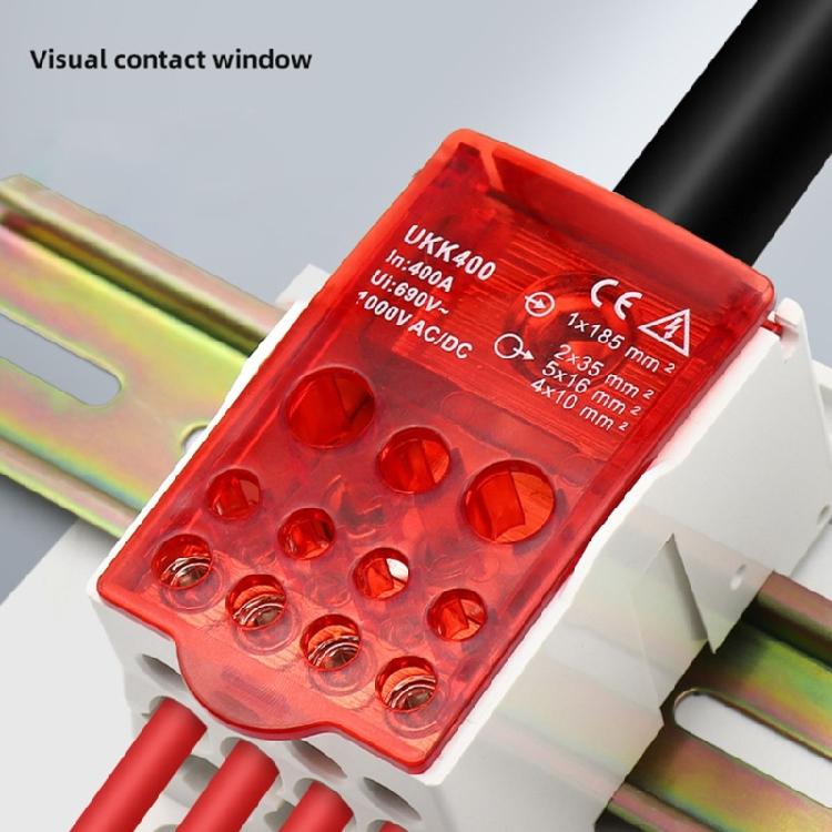 Multiple Output Electrical Enclosures DIN Rail 8 Terminals Port Brass Contacts Sturdy Plastic Housing Daily Use