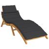 Sun Lounger Cushion Black 186x58x4 Cm Oxford Fabric