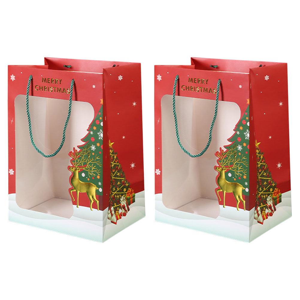 

2Pcs Christmas Reindeer Gift Bags Paper Handheld Festival Present Pouch Candy Holder Party Favor Container Xmas Gift Storage Bag other