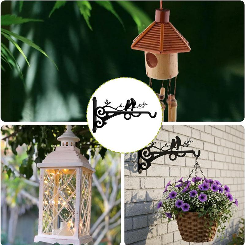 2/1Pcs Wall-Mounted Hook Flower Pot Holder Europe Vintage Iron Art Flower Stand Garden Decoration Wall Hanging Basket Bracket