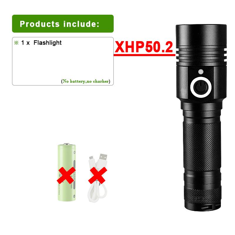 

Супер 4000LM XHP50 светодиодный фонарик, сверхмощная вспышка, USB аккумуляторная лампа, фонарь для кемпинга, магнит, рабочая лампа Without battery,charger чёрный