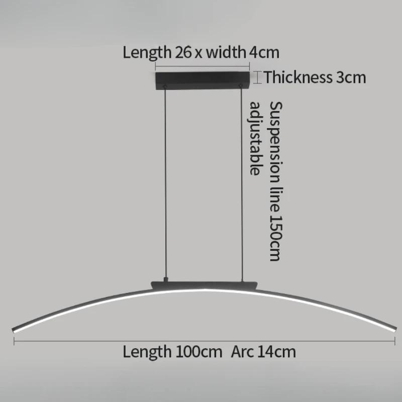 Modern Pendant Light Arc Design Hanging Lamps for Dining Room Kitchen Restaurant Nordic Home Decor Items Creative LED Lights