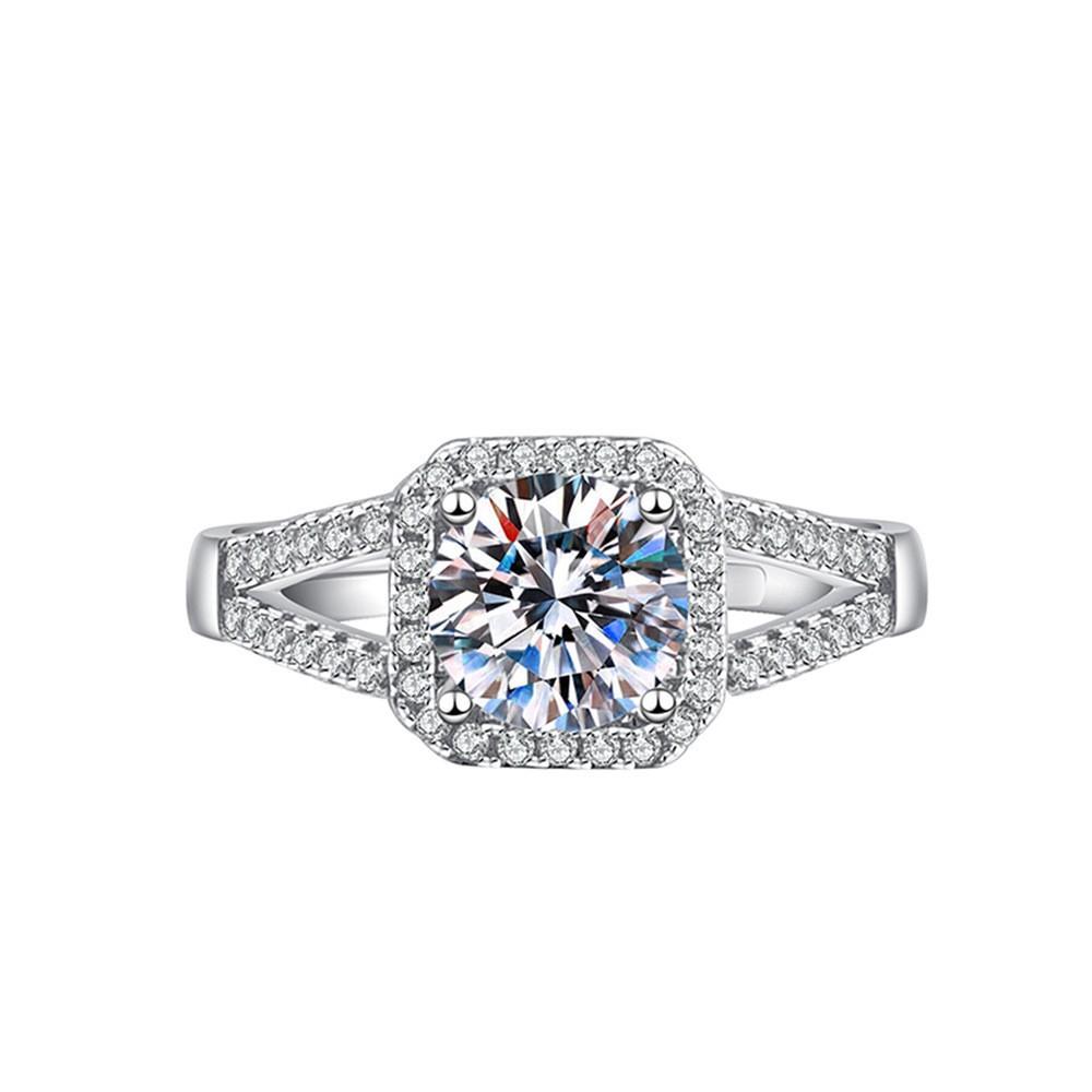 Open Adjustable European and American Style New Imitation Mosane Diamond Adjustable Girls' Ring Fashionable Creative Ring