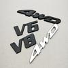 3D Metal Car Sticker Logo V6 4WD Car Rear Trunk Badge Fender Side Emblem Decals For Toyota Tundra Tacoma Land Cruiser Highlander