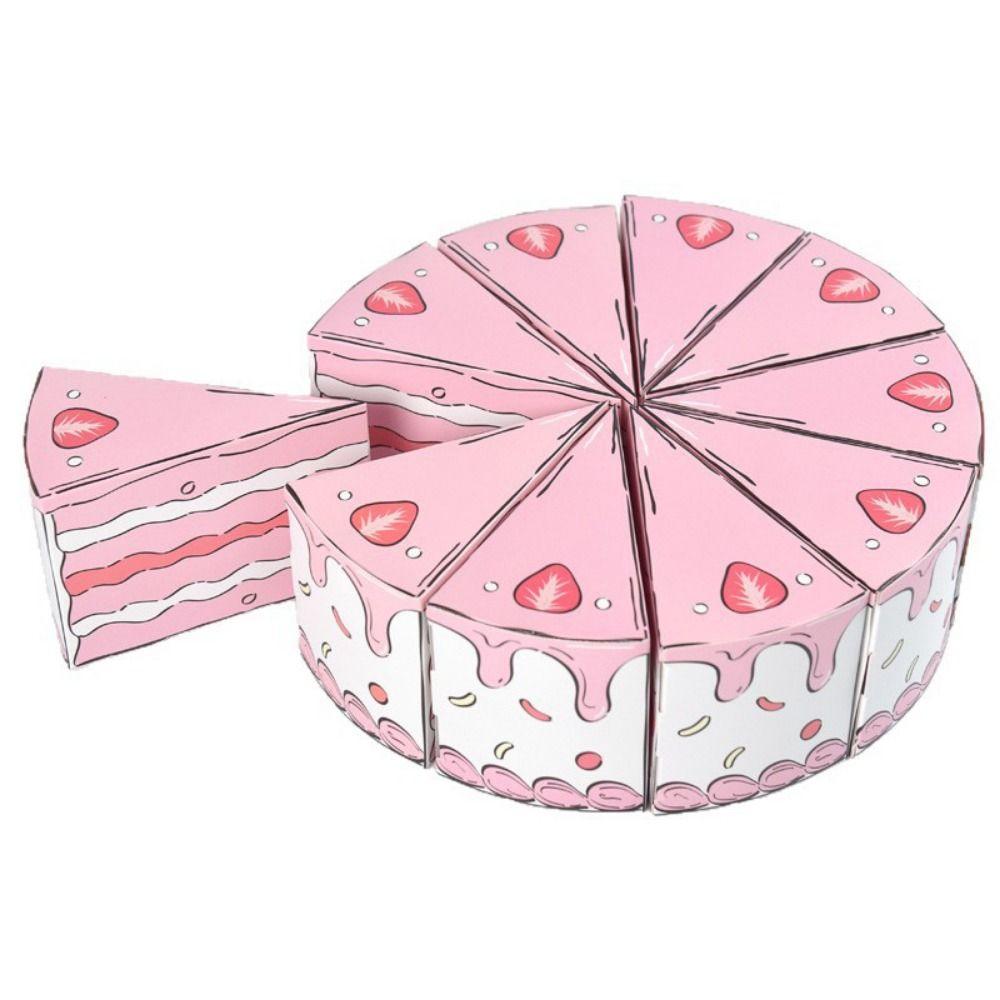 10PCS Multicolor Triangle Cake Gift Box Cartoon Gift Packaging Box New Present Box  Birthday Party