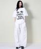 Deumakeu Real Street Wide Contrast Stitch Cargo Track Pants White