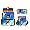 Captain Tsubasa Backpack Pen Bag Shoulder Bag 3pcs Set Versatile  Large Capacity Boy and Girl School Birthday Best Gift