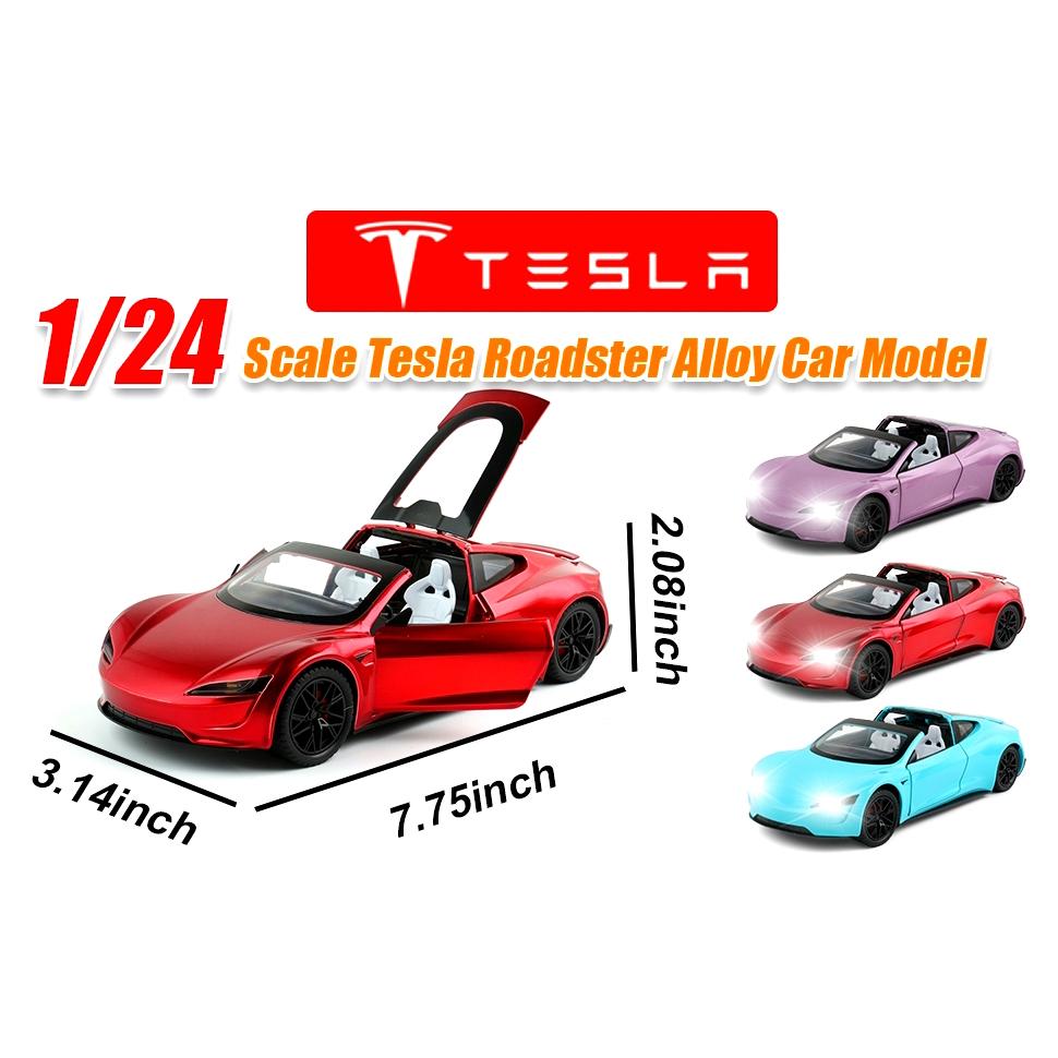 1/24 Scale Roadster Diecast Car Model Toy, Pull Back Toy Vehicle with Sound and Light for Kids Toddler Boys Girls Gift Collection